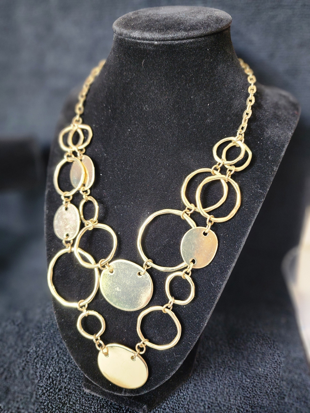 Lane Bryant Gold-Tone Multi Circle Statement Necklace